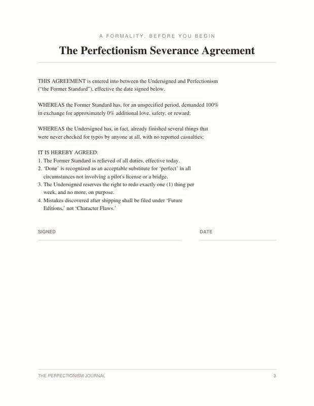 A page from the free perfectionism sample