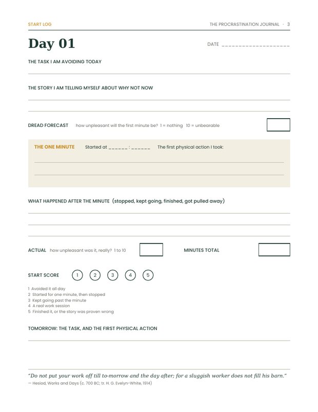 A second page from the free procrastination sample