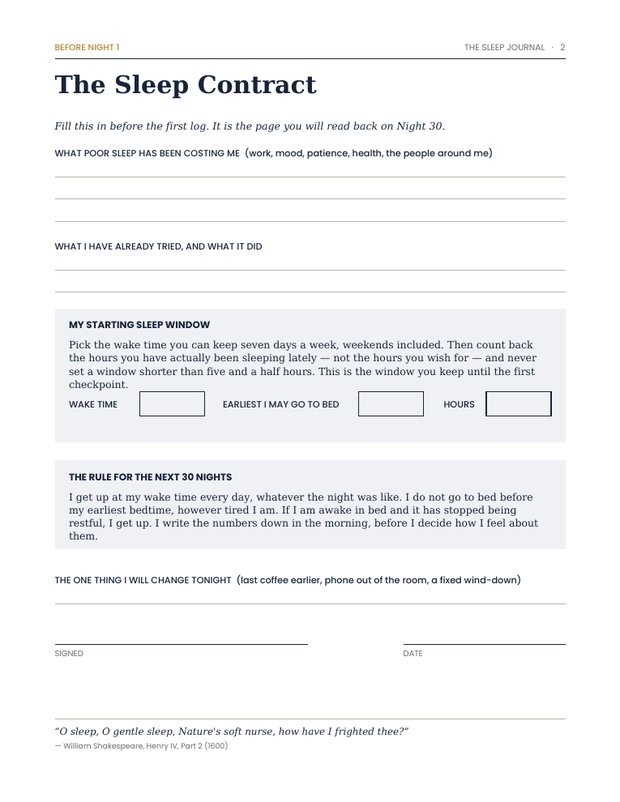 A page from the free sleep sample