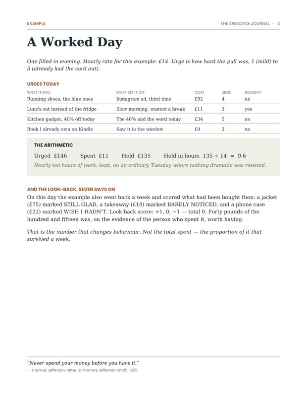 A page from the free spending sample