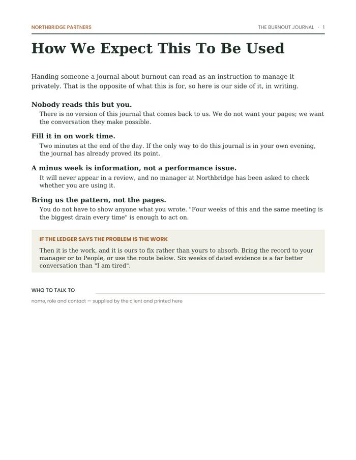 The expectations page
