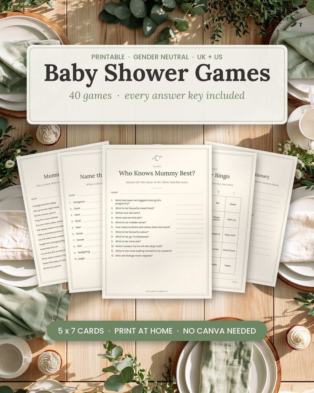 40 printable baby shower games