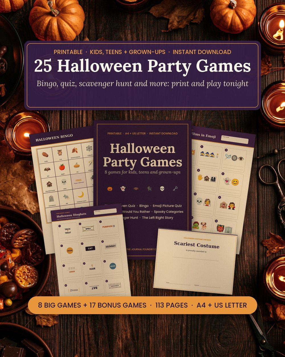 25 printable Halloween party games